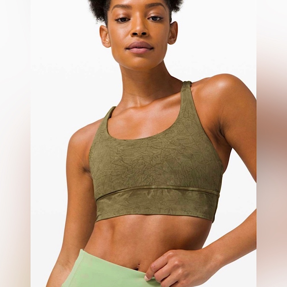 Lululemon Energy Bra Women’s Size 6 Ice Wash Moss Green